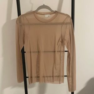 Sheer long sleeve shirt